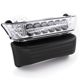 DIYOLFALL golf cart LED headlight bar with bumper enhances night visibility