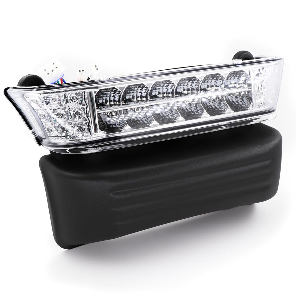 DIYOLFALL golf cart LED headlight bar with bumper enhances night visibility