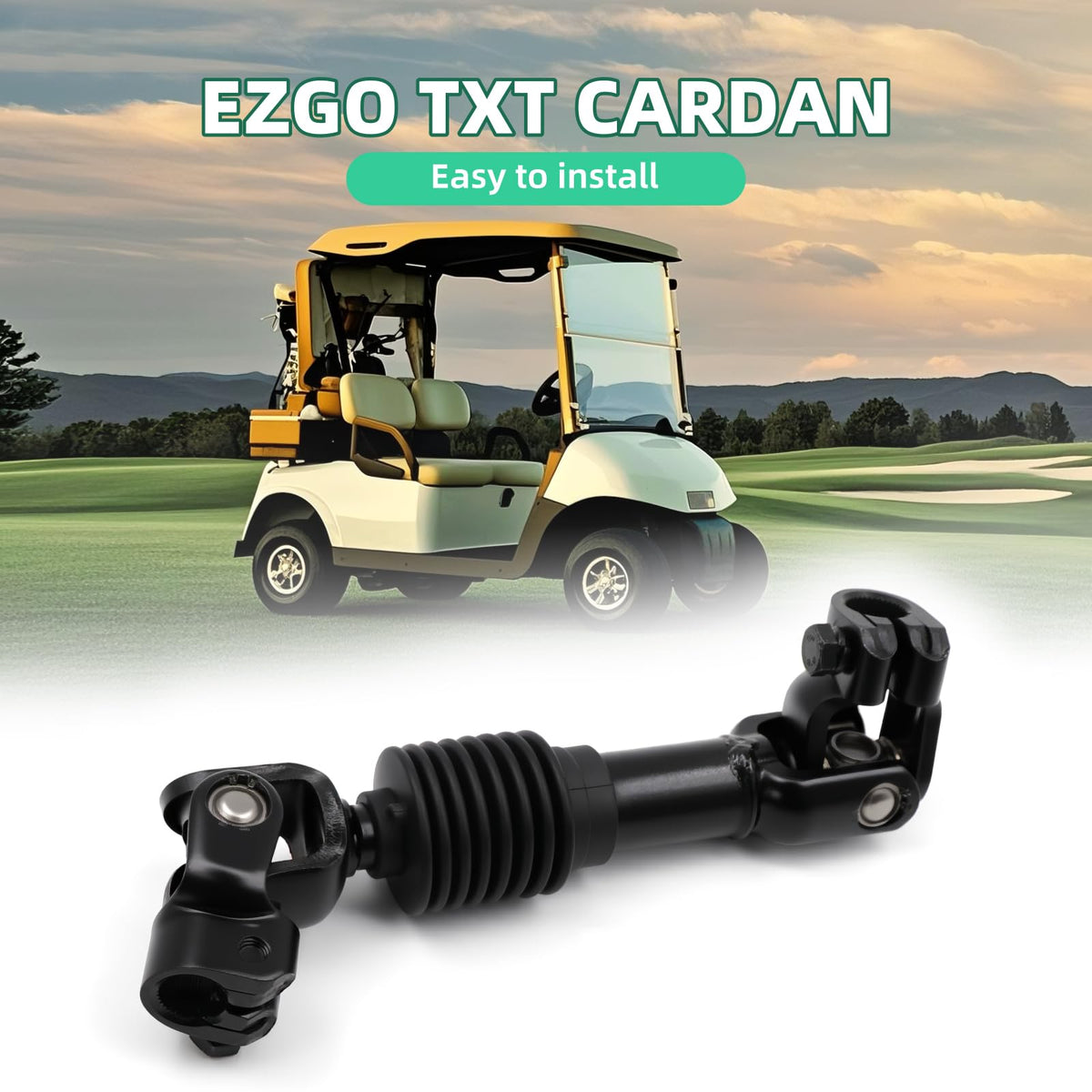 DIYOLFALL steering shaft joint, EZGO TXT side view, smooth gearbox coupling