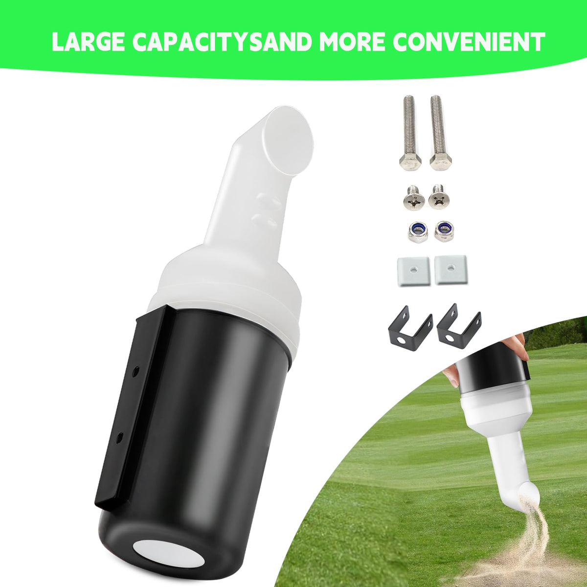 DIYOLFALL sand bottle with metal screws included for secure mounting.
