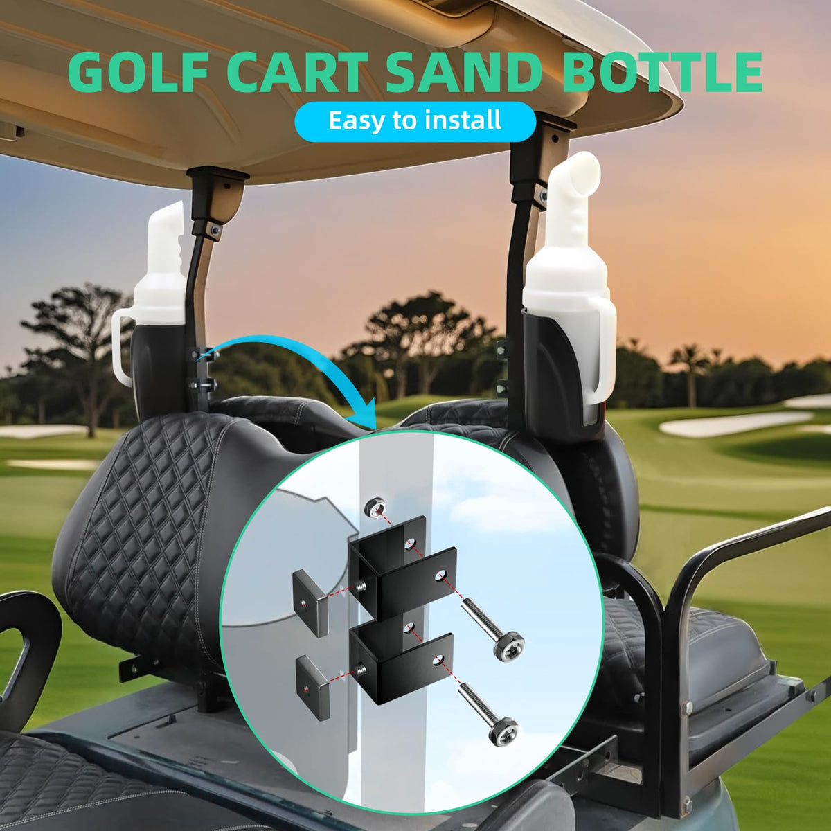 DIYOLFALL 1-inch square tube bracket fits Club Car EZGO Yamaha securely.