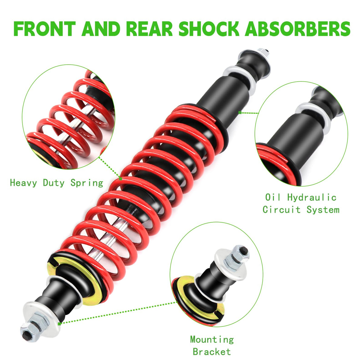 DIYOLFALL rear shock absorber with red coil springs enhances stability on rough terrain