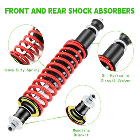 DIYOLFALL rear shock absorber with red coil springs enhances stability on rough terrain