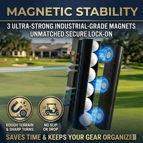 DMERHAC heavy-duty neodymium magnet mount secures to metal surfaces on the golf cart.