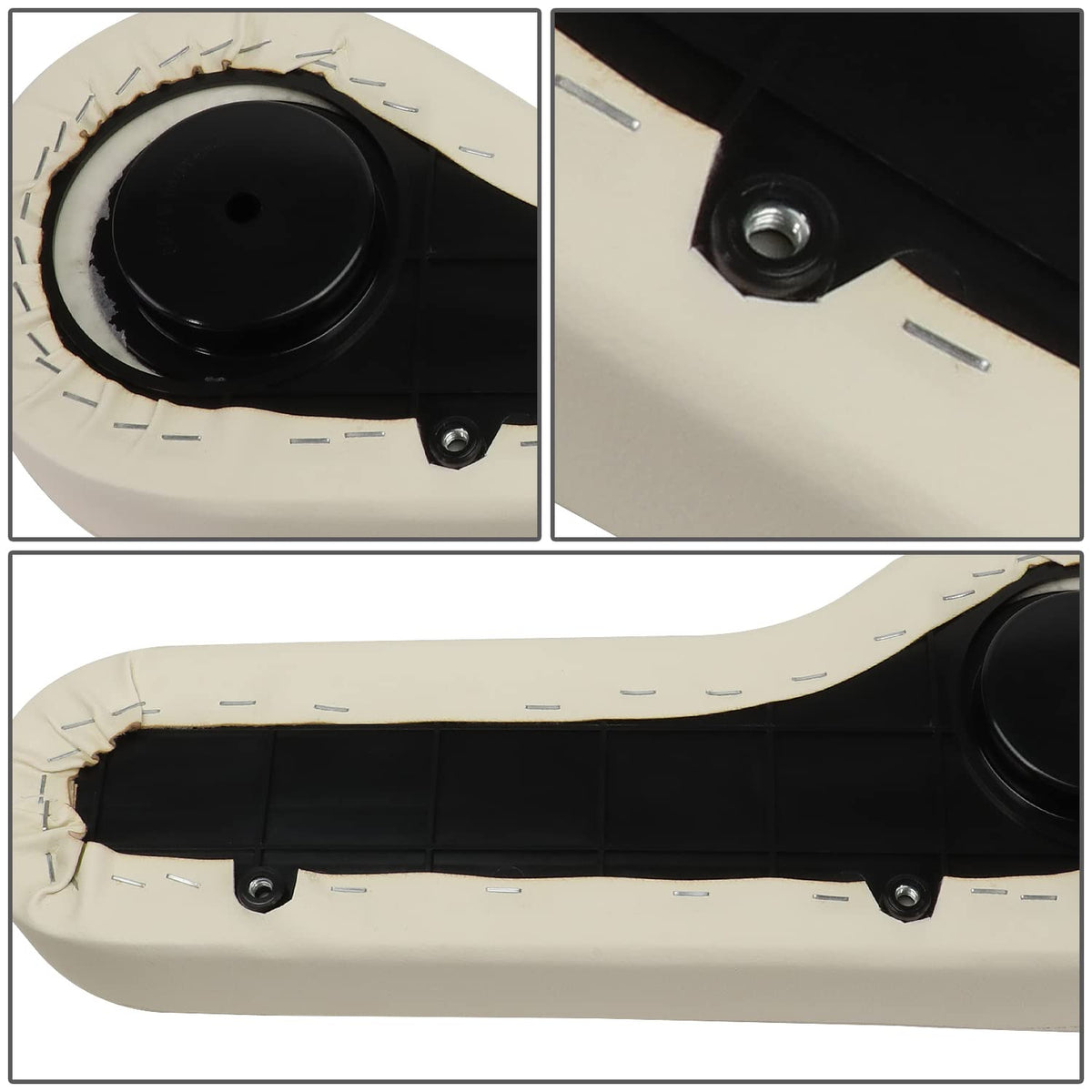 DNA MOTORING tan armrest in use on a golf cart with cup holder