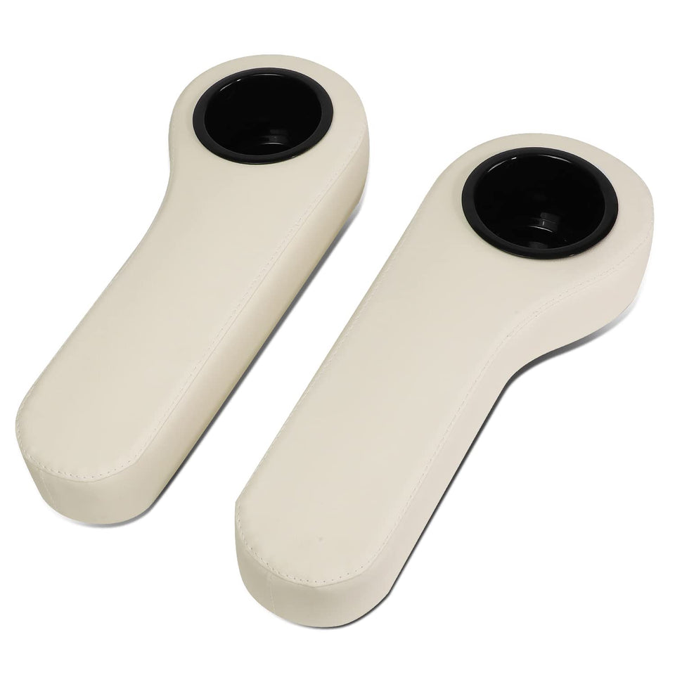DNA MOTORING tan rear seat armrest with cup holder keeps drinks secure on uneven terrain