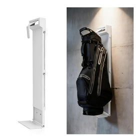 DOLEMODUO wall mount golf bag rack with foldable design saves floor space.