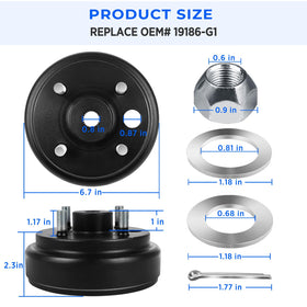 Dollate brake drum side view highlighting sturdy metal construction and fit