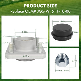 Dollate front wheel hub assembly for Yamaha G2-G8 right improves steering stability on rough surfaces.