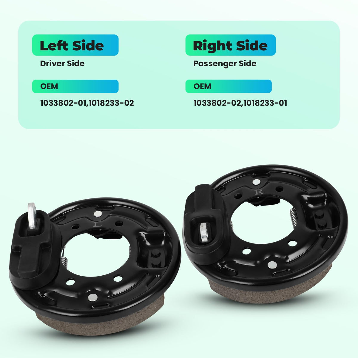 Dollate golf cart brake assembly right rear view ensures balanced braking for Tempo and Precedent