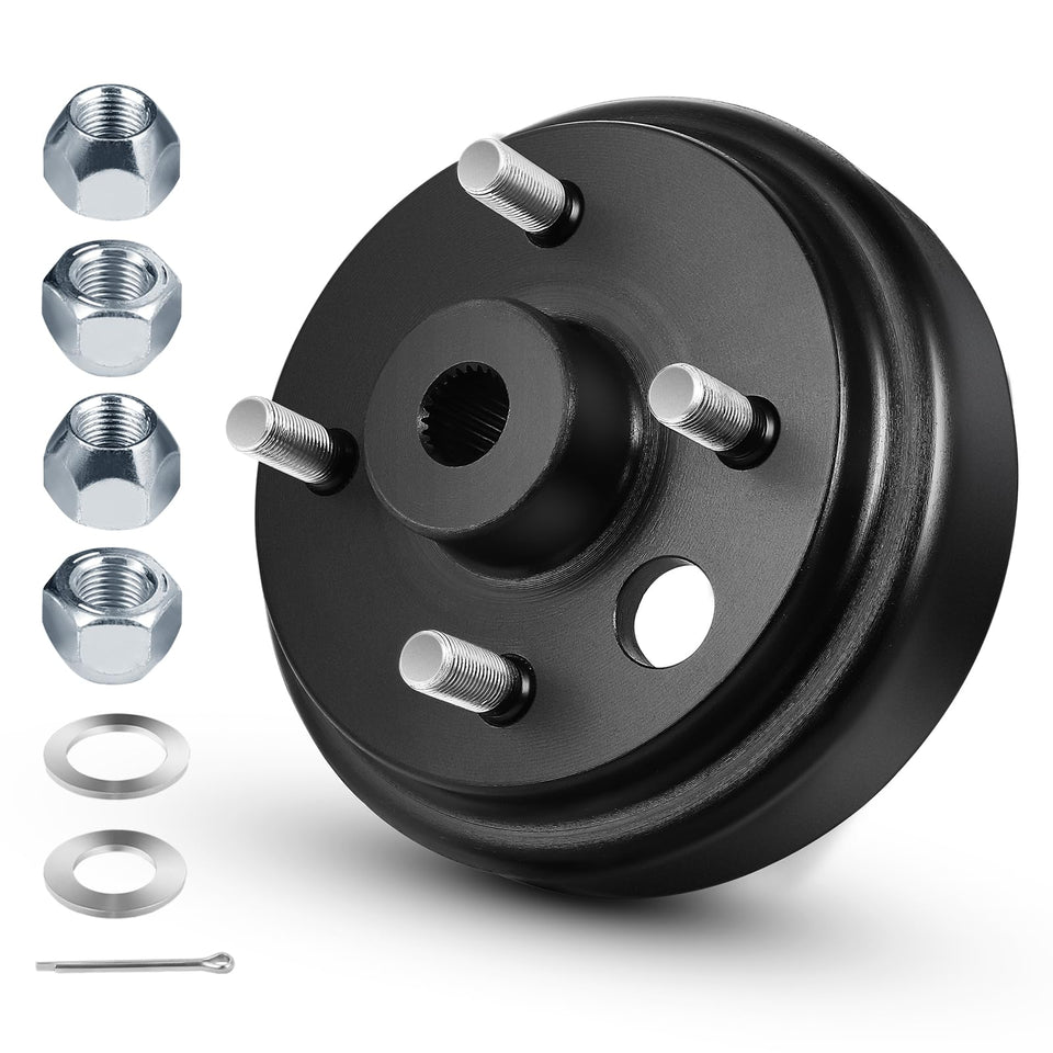 Dollate golf cart brake drum assembly with 24-tooth spline for EZGO TXT compatibility