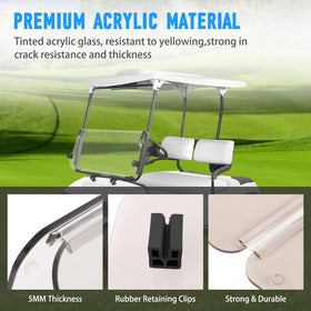 Dollate UV-resistant acrylic windshield offers durable, year-round use without yellowing.