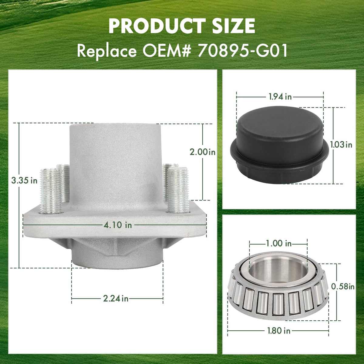 Dollate oil seal and bearing in front hub ensures smooth operation.