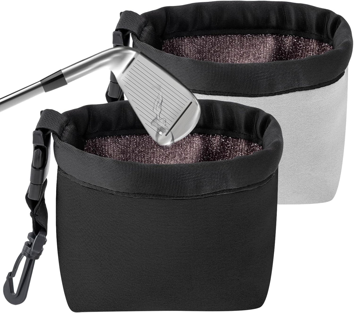 Dollform golf ball cleaner pocket with microfiber interior cleans grass stains on the go