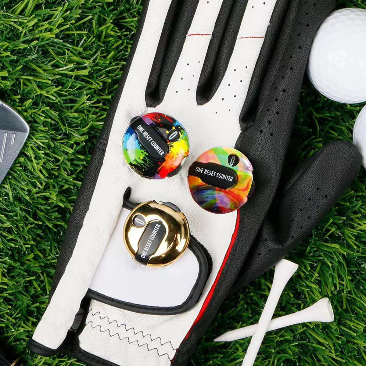 Donano scorekeeper glove clip attachment shown on sporty golf gear