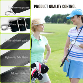 DONZWIYES padding detail on strap provides cushioned shoulder support.
