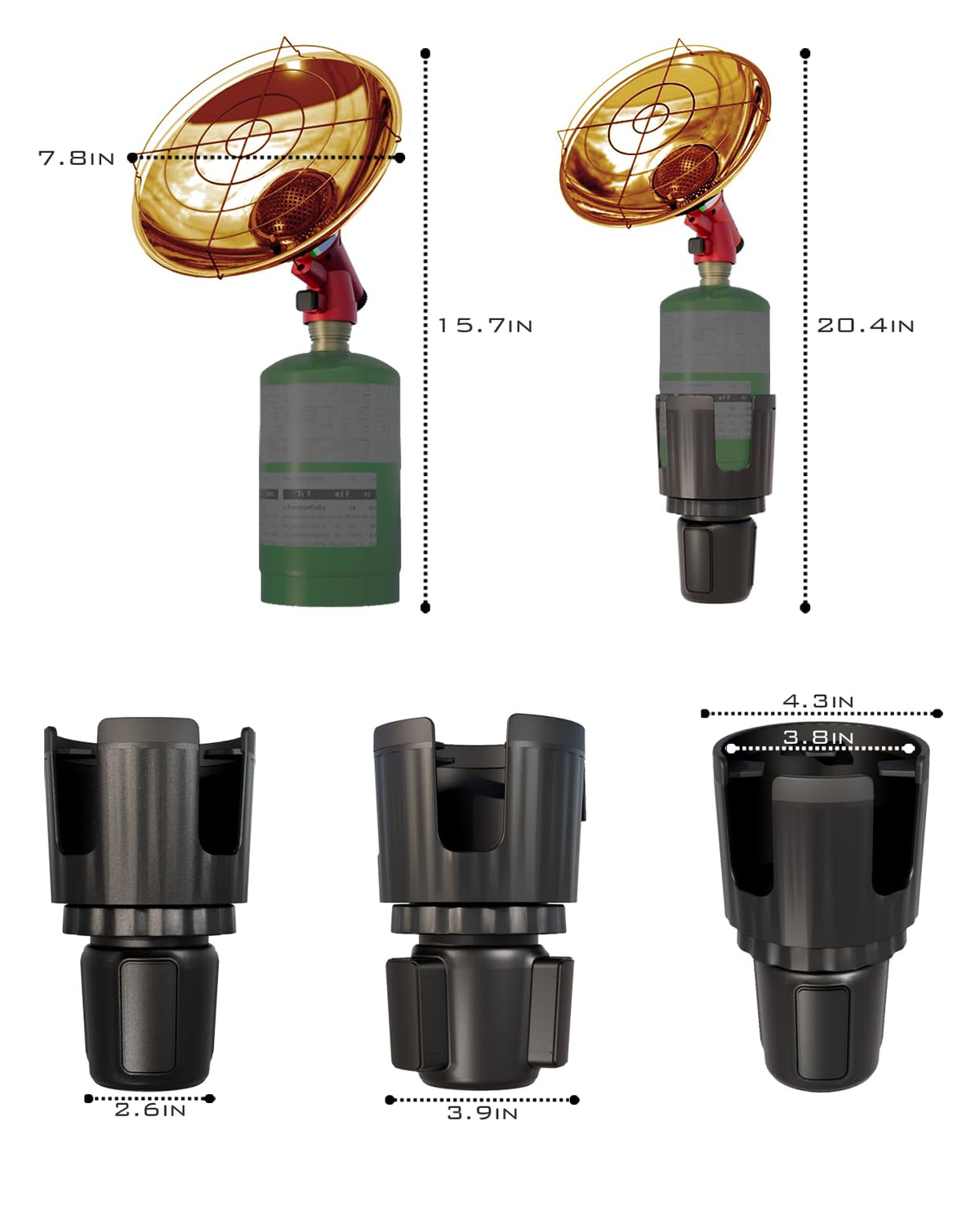 DoohowCase propane tank holder secures a 16 oz cylinder