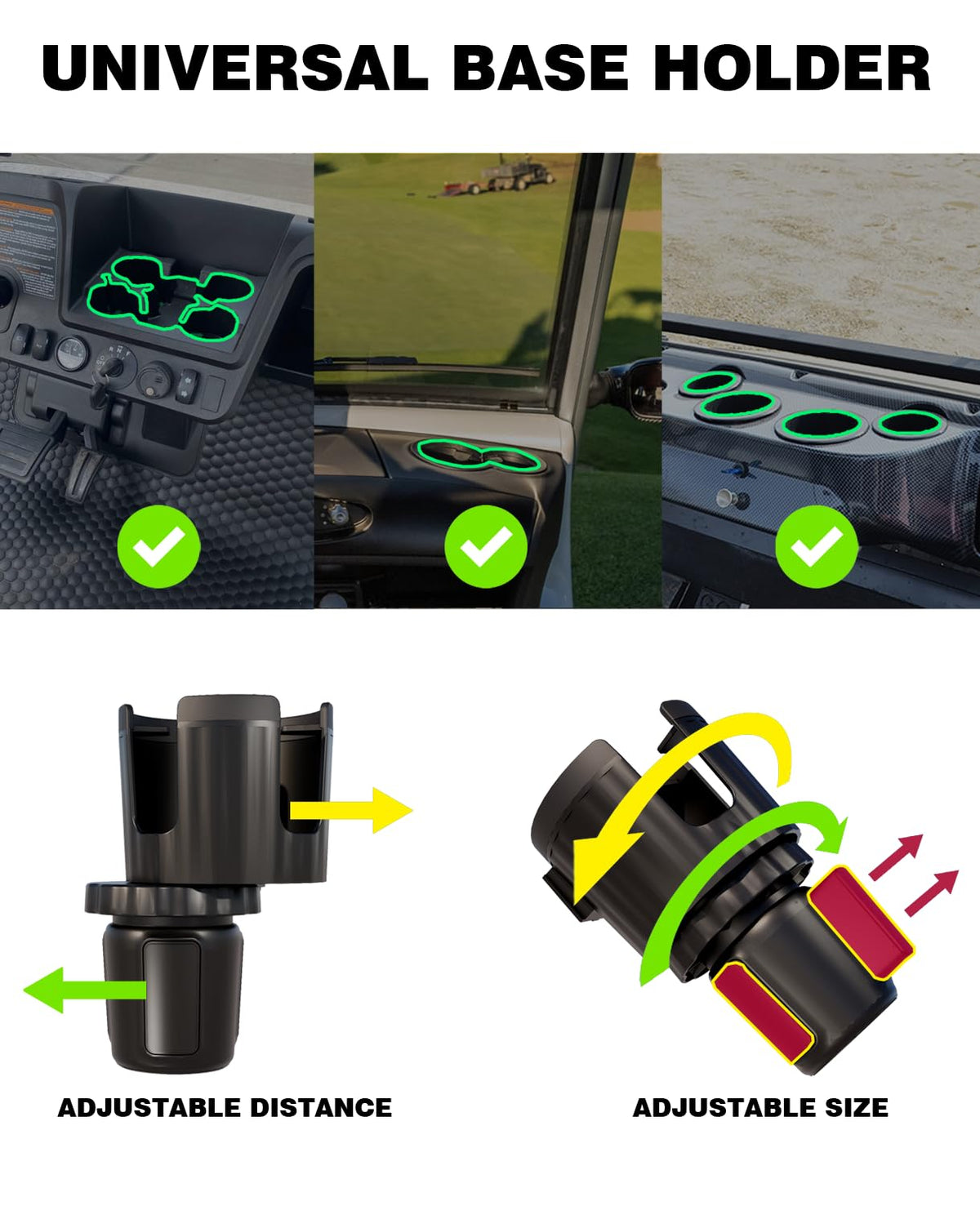 DoohowCase universal fit heater installed in a golf cart cup holder