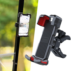 DoohowCase golf cart phone mount on-bar securely holds phones on EZGO or Club Car