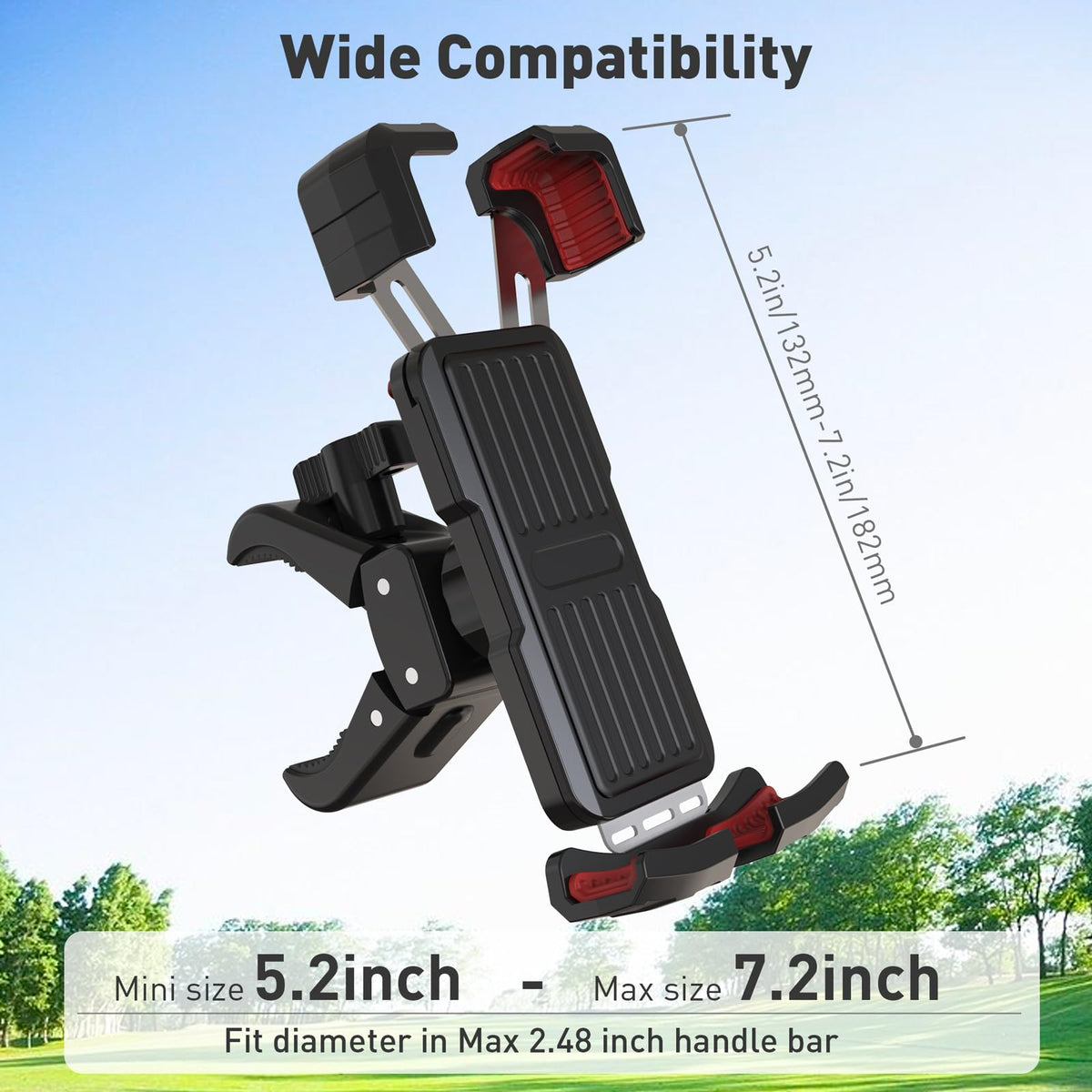 DoohowCase golf cart phone mount twist-lock demonstrates stable adjustment on rough rides
