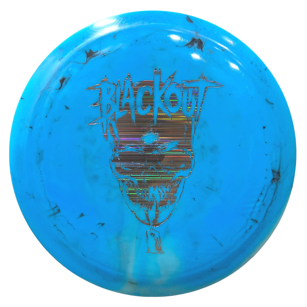 Blackout disc on green teepad illustrating compact form and usability.