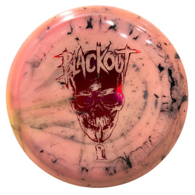 Close-up of Blackout disc in semi-glow plastic for night visibility.