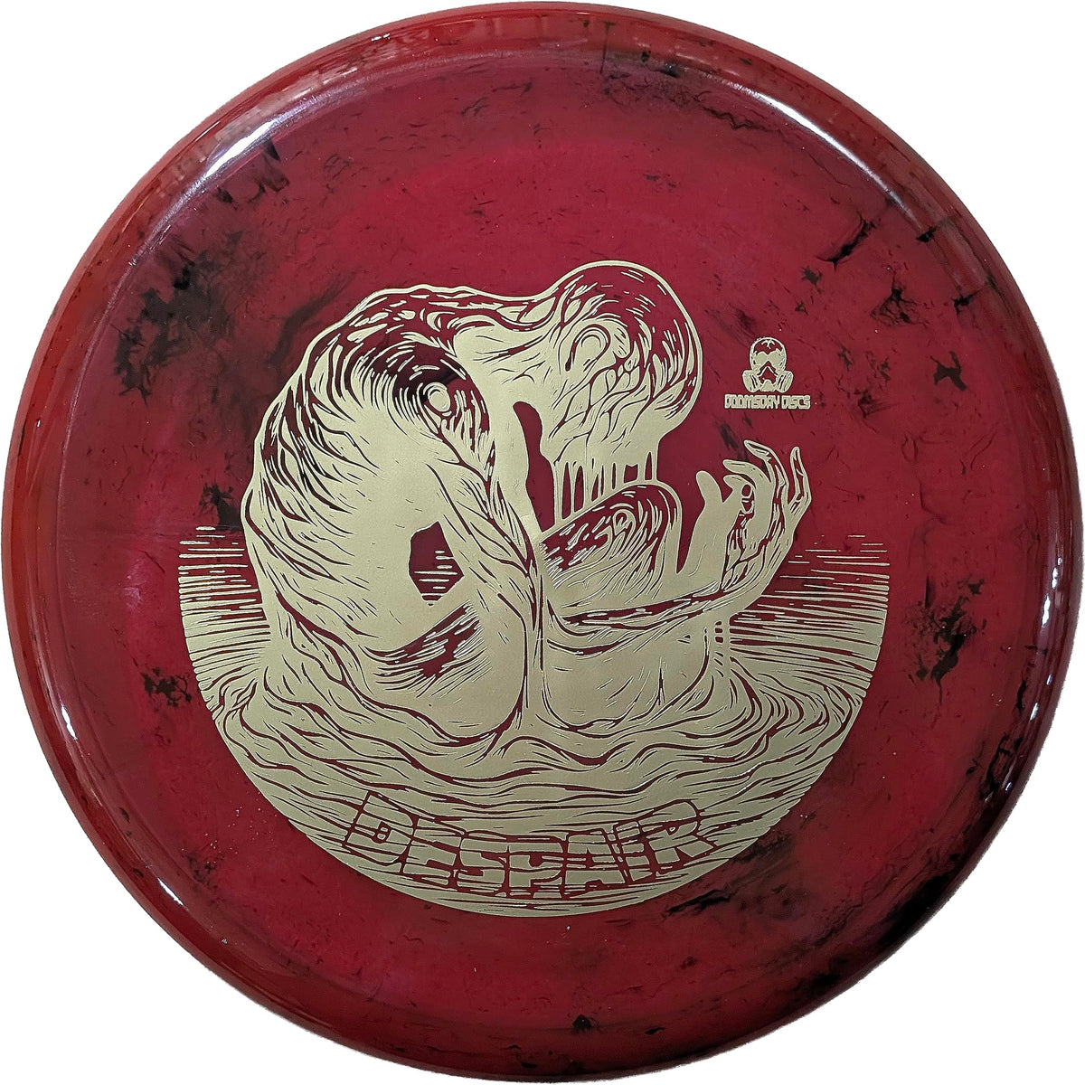 Doomsday Discs Despair midrange in red offers precise straight shots for tight fairways.