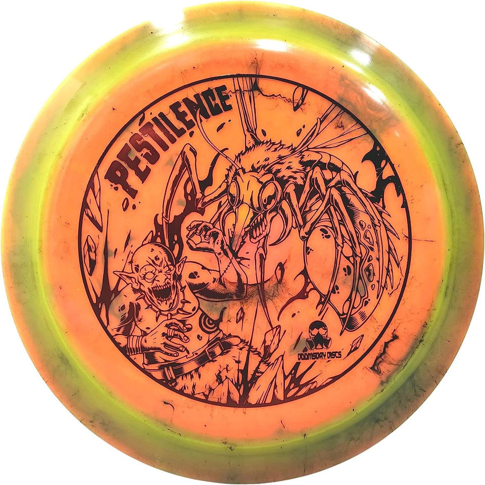 Doomsday Discs Pestilence distance driver for long hyzer-flip shots and consistent distance