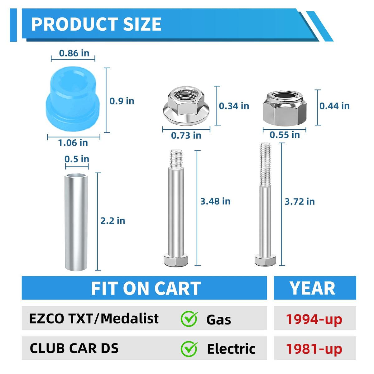 DoonMi Club Car DS 1981-up fitment confirms reliable mounting and longevity.