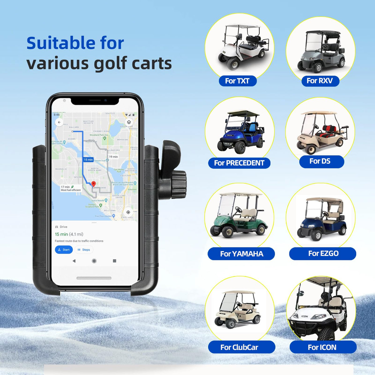 DoonMi magnetic holder installs without tools on the cart frame.