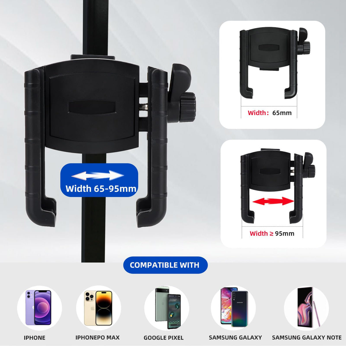 DoonMi adjustable-width golf cart phone holder fits most smartphones.