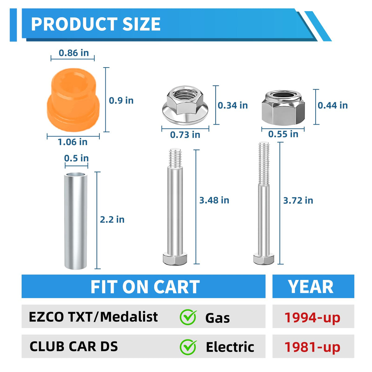 DoonMi leaf spring bushing kit assembly image showing six bushings and hardware.