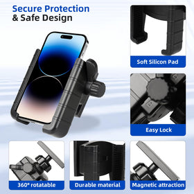 DoonMi mount allows vertical or horizontal phone orientation.