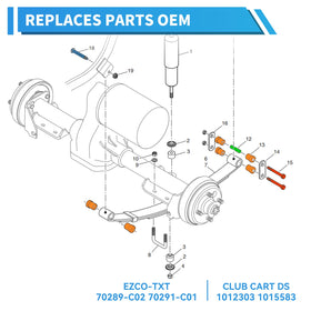 DoonMi polyurethane bushings for Club Car DS 1981-up wear resistance