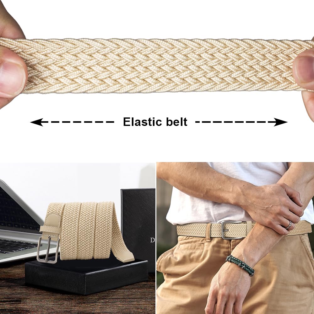 DOOPAI adjustable stretch belt with metal buckle provides secure fit.