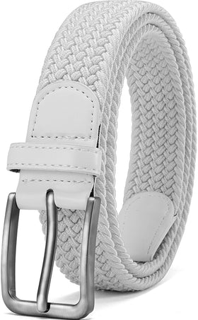 DOOPAI braided stretch belt buckle closeup showing durable zinc alloy buckle for daily wear