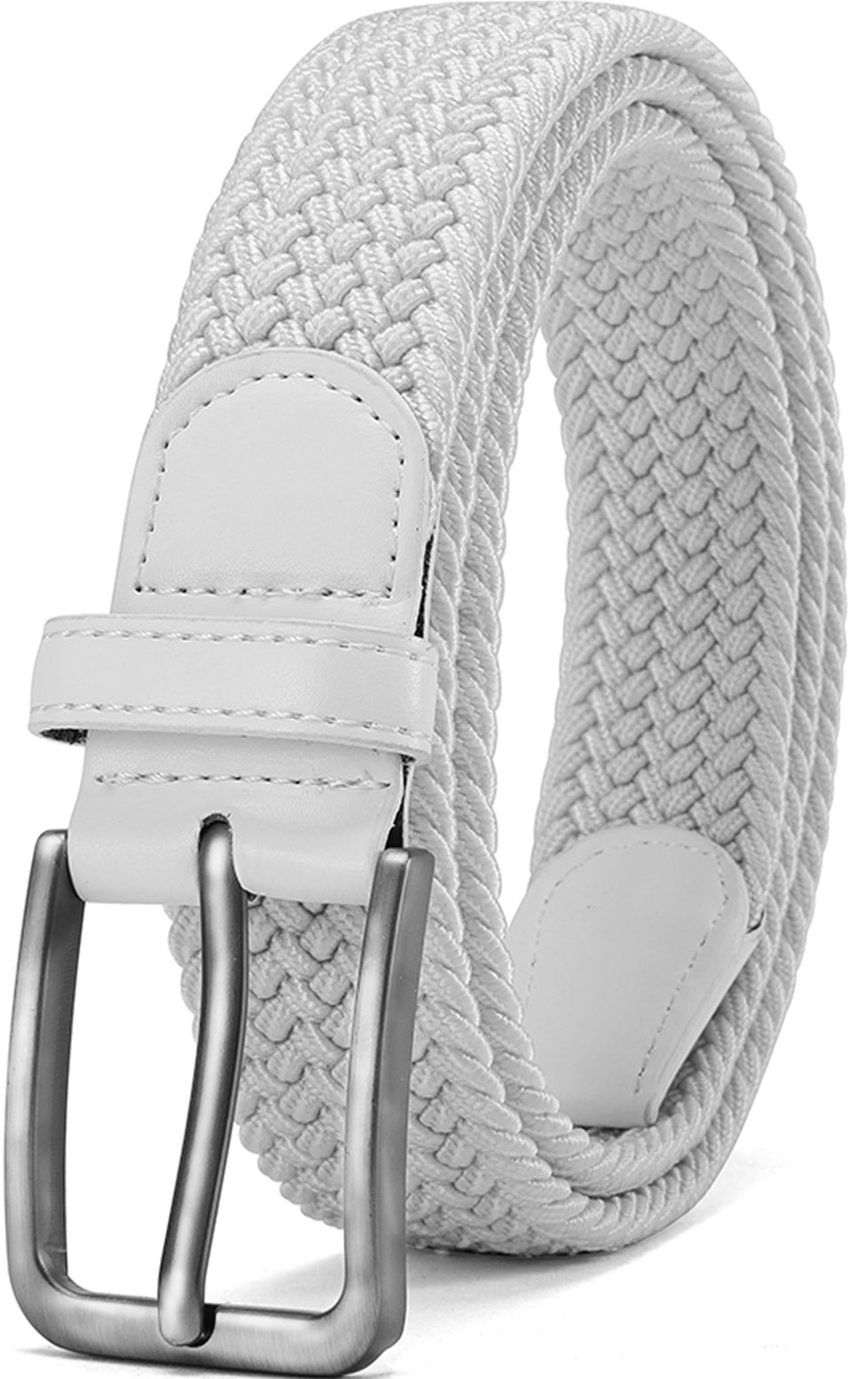 DOOPAI braided stretch belt buckle closeup showing durable zinc alloy buckle for daily wear