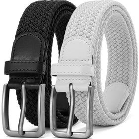 DOOPAI elastic braided belt for men in black with stretch weave for everyday comfort