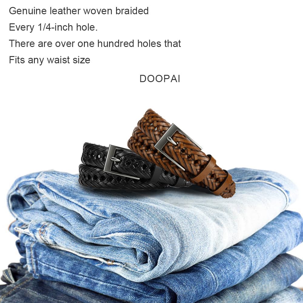DOOPAI belt hand-woven braid detail; premium quality and longevity.