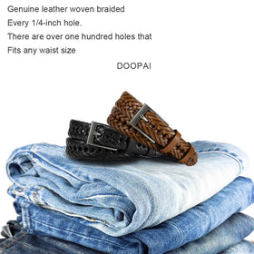 DOOPAI belt hand-woven braid detail; premium quality and longevity.