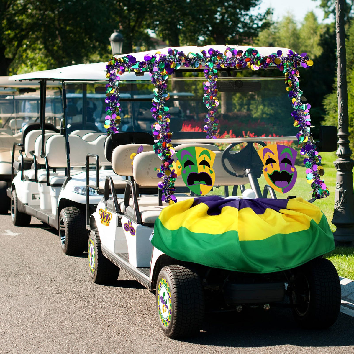 DoubleFill Mardi Gras body stickers provide bold durable accents for the cart body.
