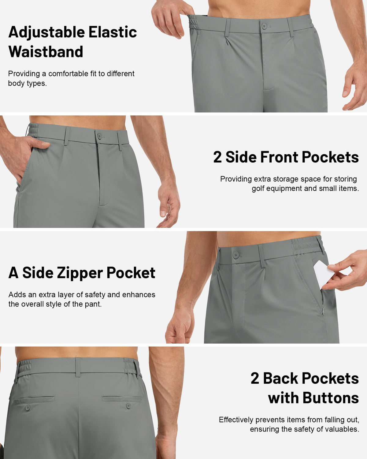 DOWMQ drawstring waistband design delivers adjustable, comfortable fit.