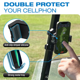 Dprofy phone holder angle adjustment illustrates glare avoidance on sunny days
