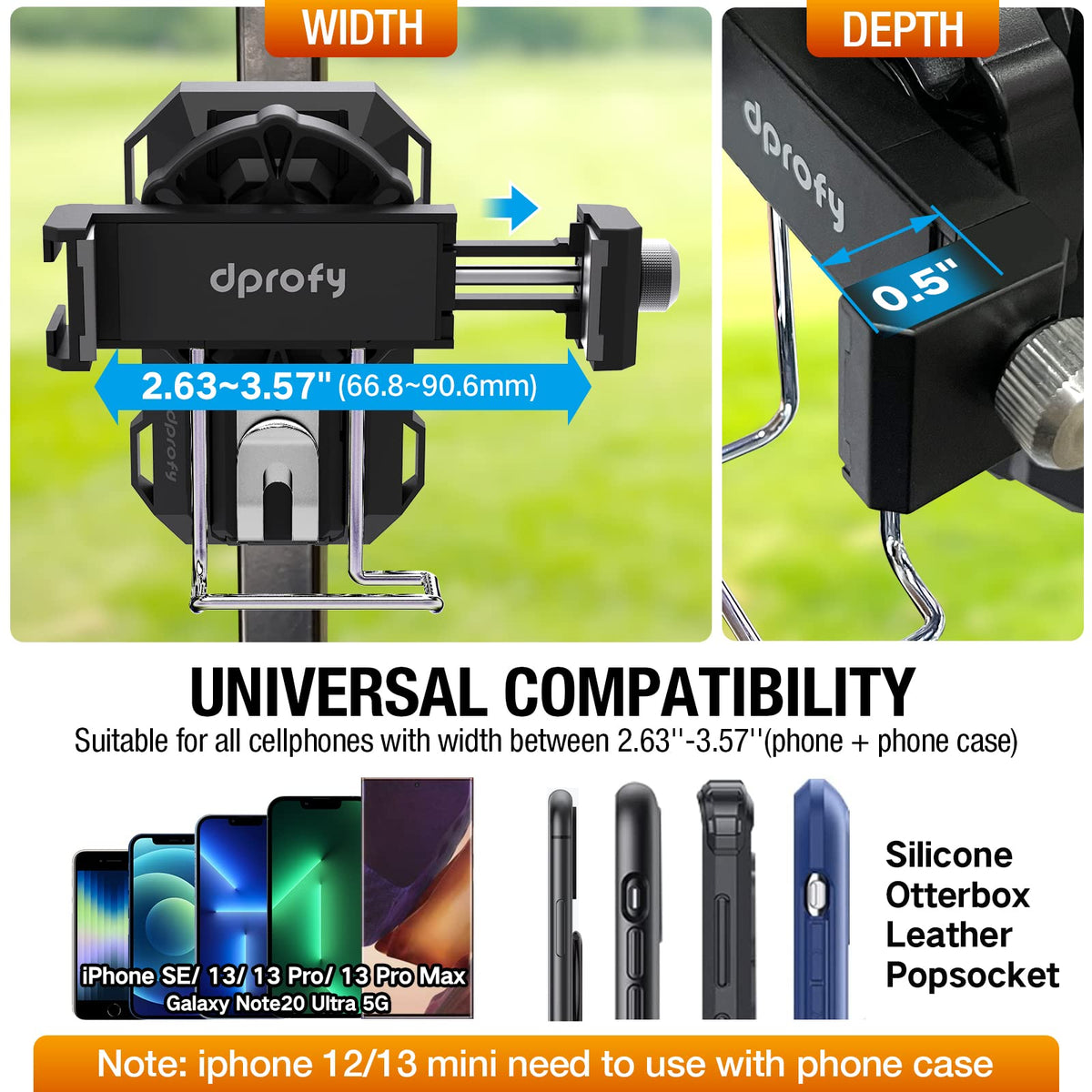 Dprofy holder with rubber padding protects device against scratches during bumps