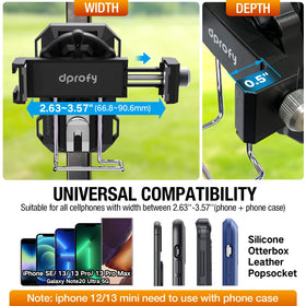 Dprofy holder with rubber padding protects device against scratches during bumps