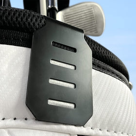 Dprofy Metal Landing Pads resting on a golf bag base for secure magnetic accessories.