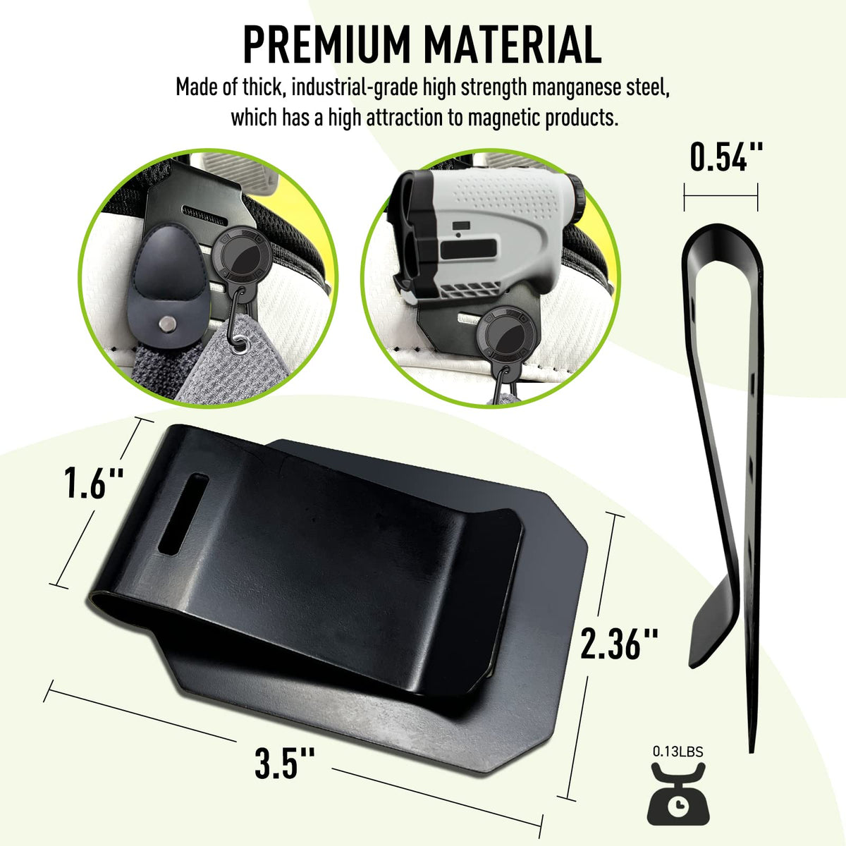 Dprofy landing pads attached to various golf bag styles for universal compatibility.