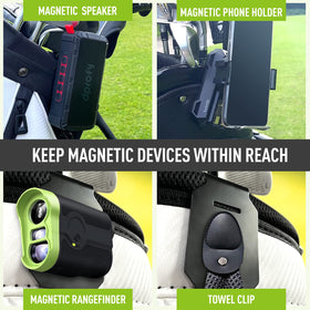 Multiple magnetic points on Dprofy pads enable clutter-free, quick reach.