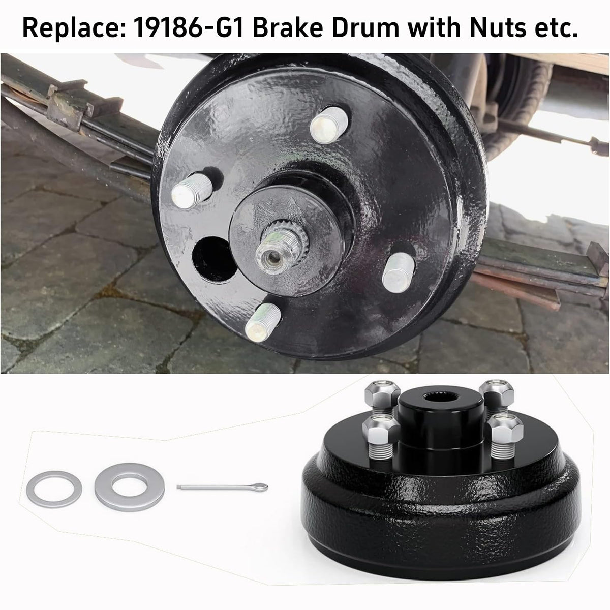 Dr.Acces brake drum hub kit with nuts and washers for EZGO TXT installation