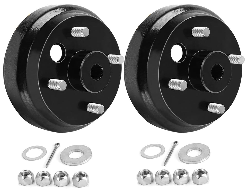 Dr.Acces brake drum hub assembly for EZGO TXT, front view showing fit and alignment
